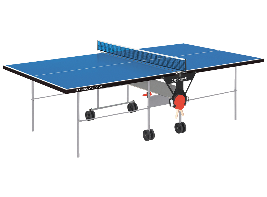 Ping pong TRAINING OUTDOOR con ruote - piano blu Garlando