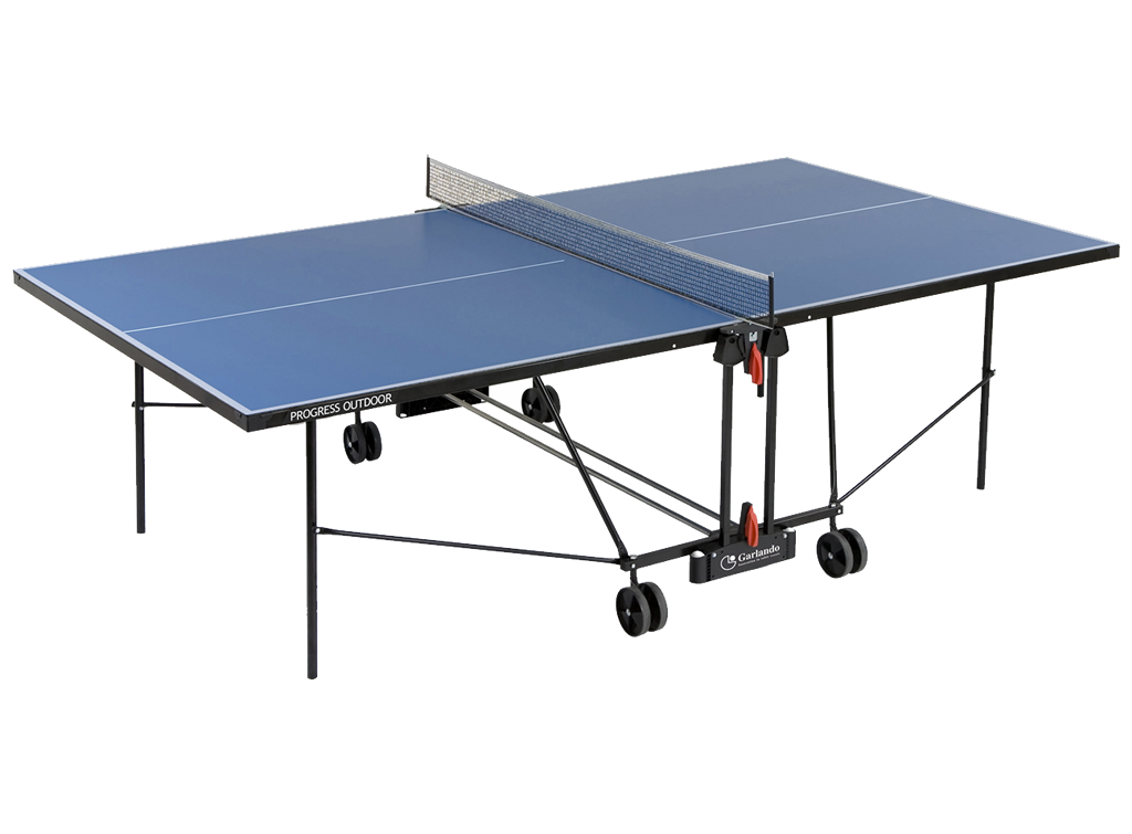 Ping pong PROGRESS OUTDOOR con ruote - piano blu Garlando