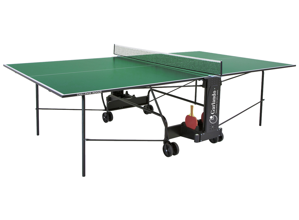 Ping pong CHALLENGE INDOOR con ruote - piano verde Garlando